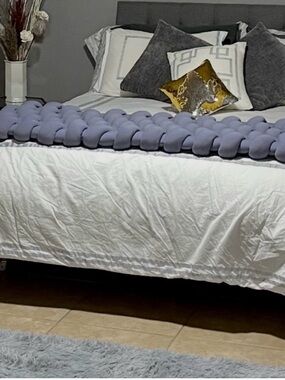 Neutral Ivory and Gray Striped Comforter Set - Elegant Home Bedding
